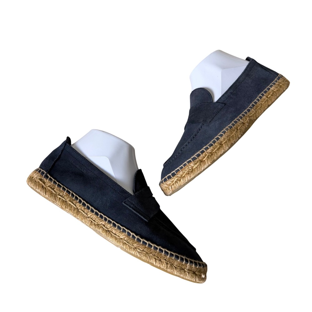 Massimo Dutti Loafer Flats Espadrilles Suede Navy Blue EU 39 US 8